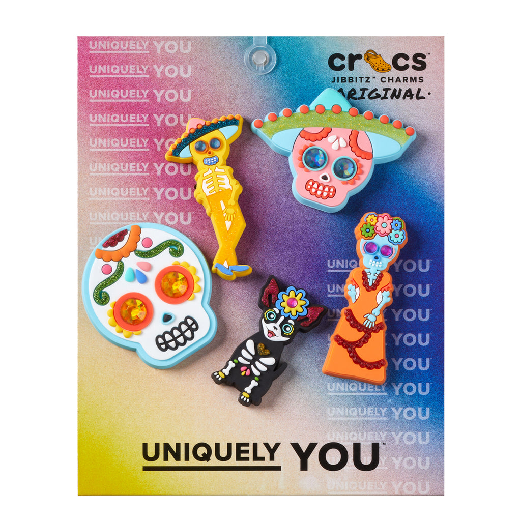 succulent croc charms Crocs Dia de Muertos Catrina Oversized 5 Pack Jibbitz | Multi Color