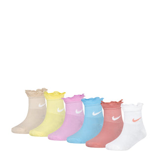 6 Pack X-Small Ruffle Ankle Sock