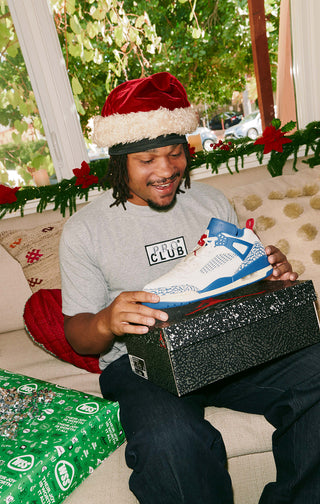 Male model opening up Retro gift