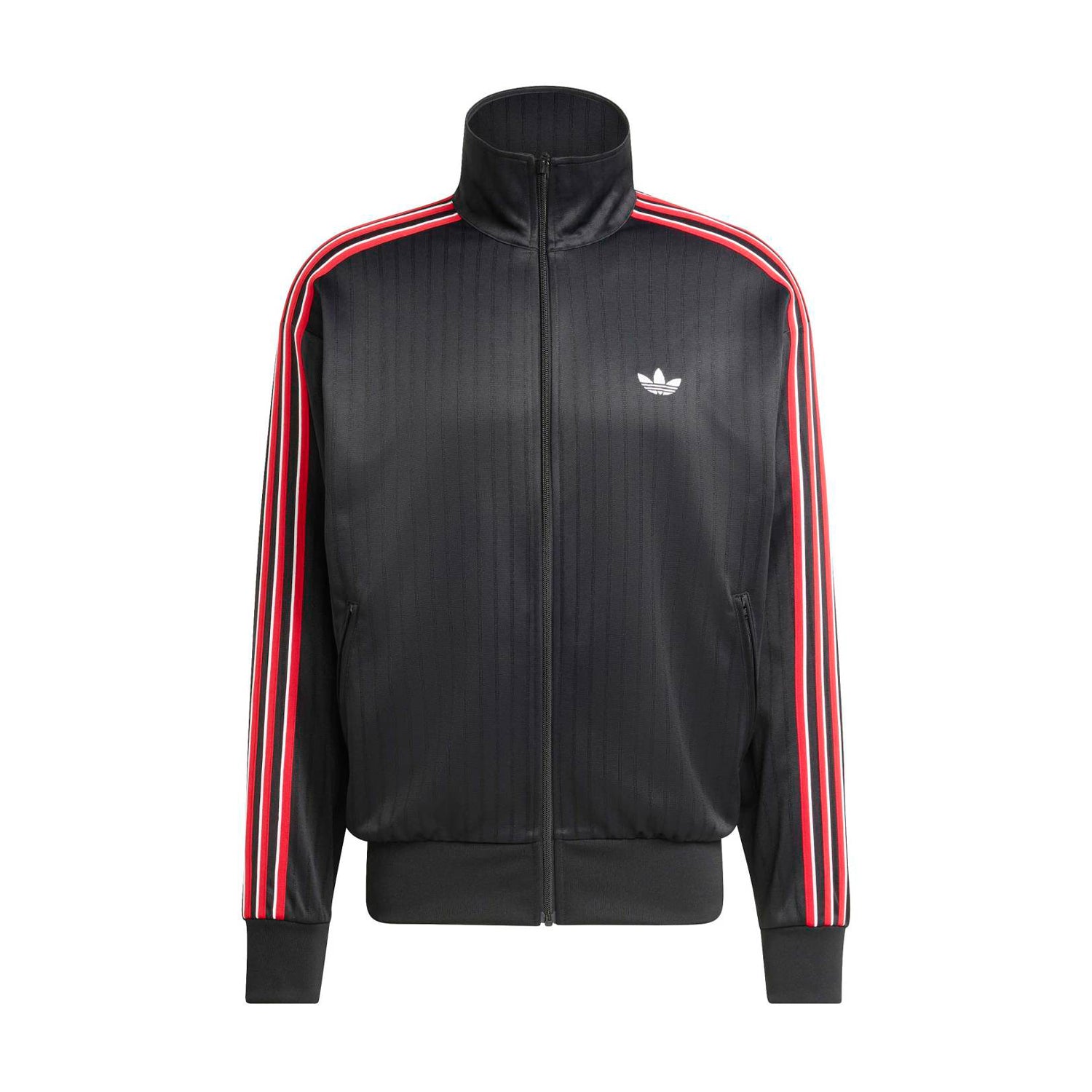 Adidas Firebird Jacquard Track Top | Men's | Black/Red | ShopWSS