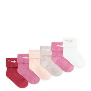 6 Pack Toddler Swoosh Waffle Knit Cuff Sock