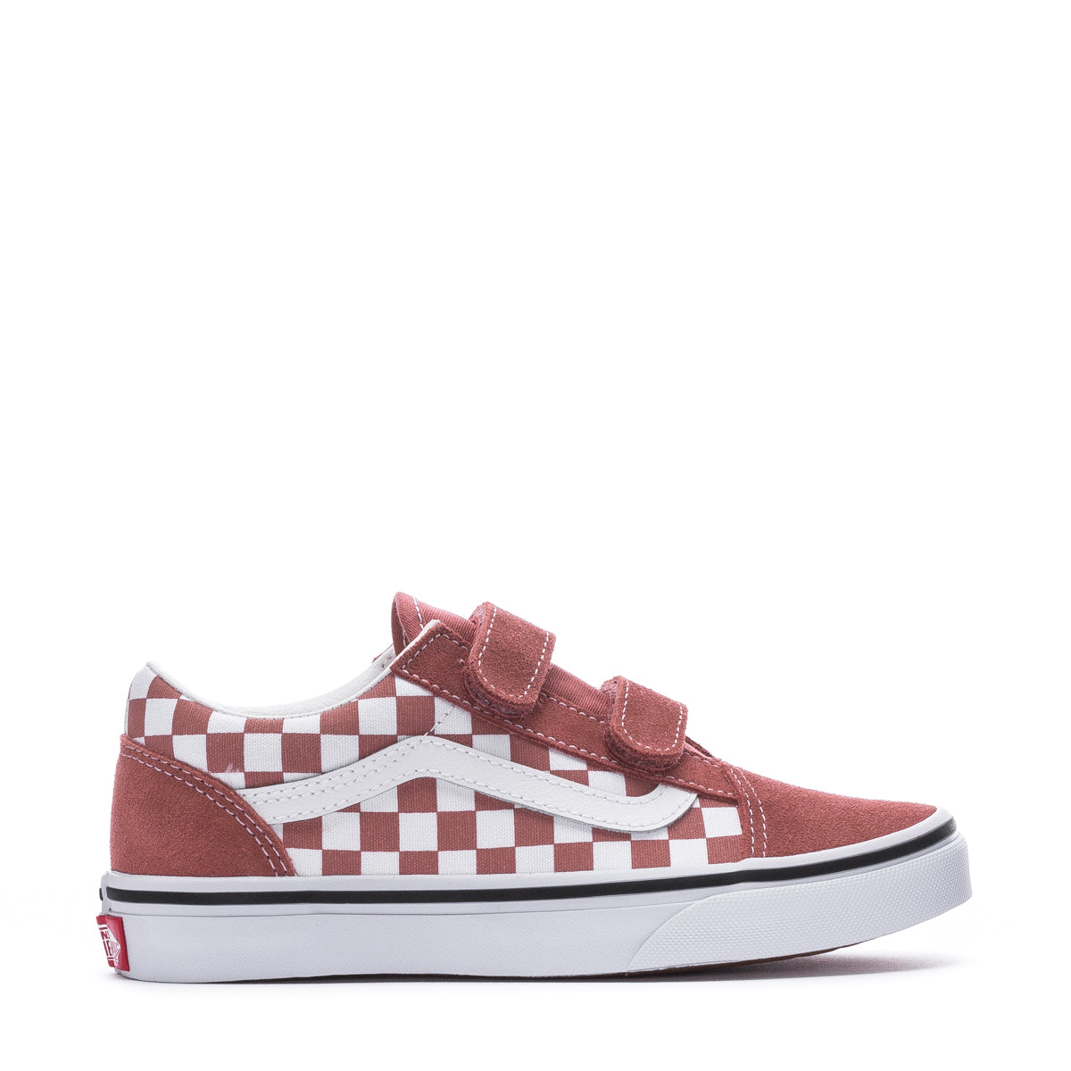 Red old skool checkerboard vans hotsell