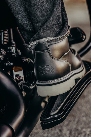 Estevan Oriol's signature logo on the Lugz Strutt limited-edition boot.