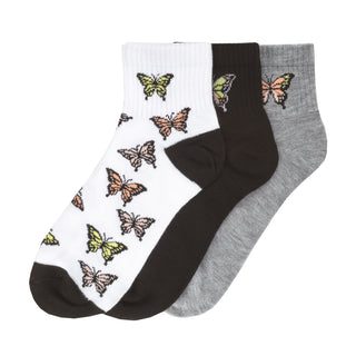 3 Pack Medium Flat Knit Quarter