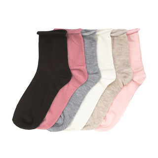 6 Pack Medium Roll Top Anklet