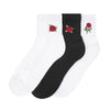 3 Pack Medium Embroidered Quarter