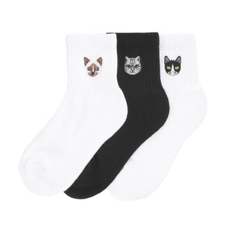 3 Pack Medium Embroidered Half Crew