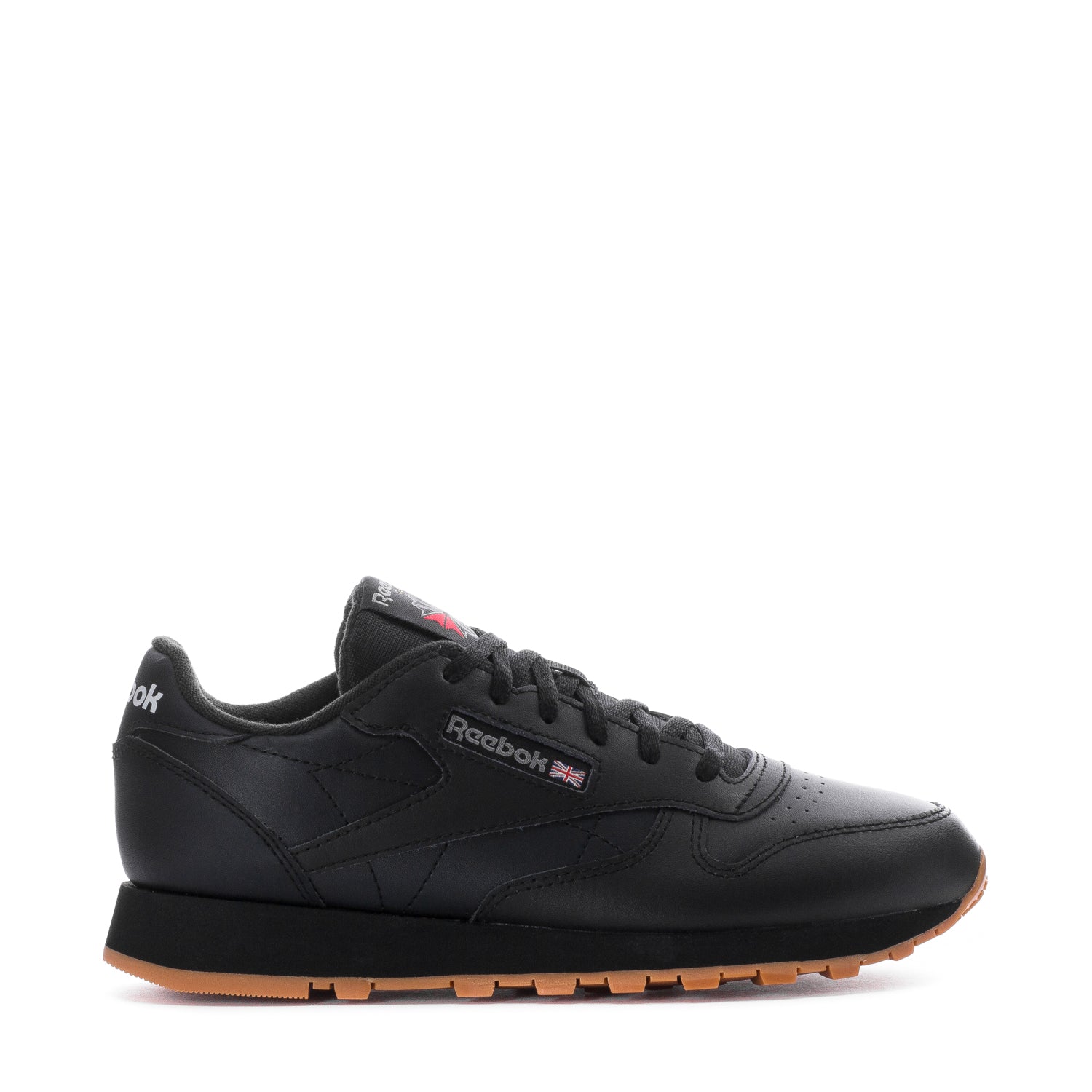 Reebok Kids Grade School Classic Leather Shoes Size 5 Black Gum