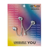 Silver Metal Triple Gem Chain
