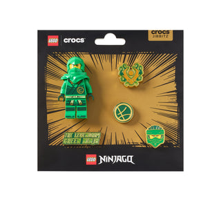 Crocs Jibbitz 5-pack green Ninjago Lloyd character and logo charms set