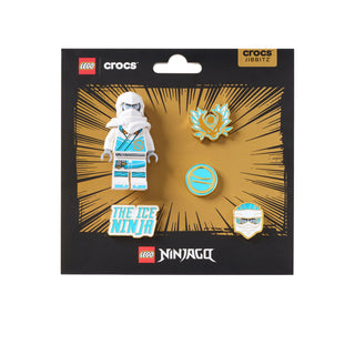 LEGO Crocs Jibbitz set: Zane-themed charms on card back