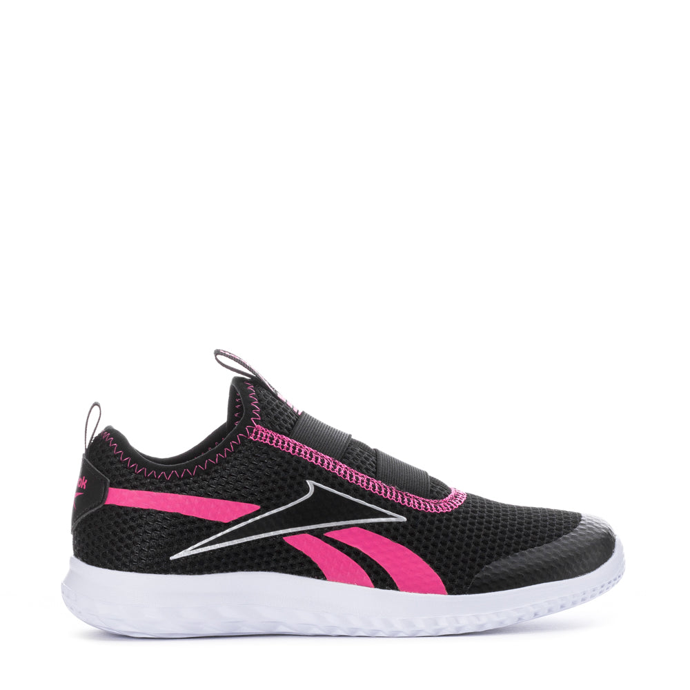 Reebok Rush Runner Slip On Youth 04.5 Black Pink WSS
