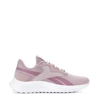 Mauve women's lace-up sneakers with white sole and pink side stripe detail