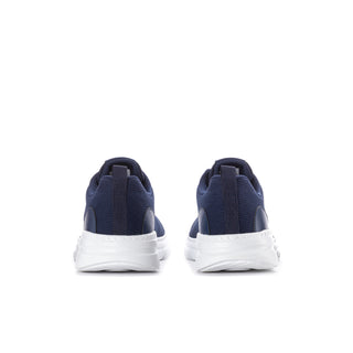 Men's navy running sneakers with white midsoles and heel tabs