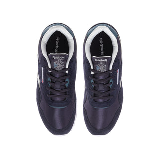 Youth Reebok sneakers, dark indigo uppers with white logo on tongue