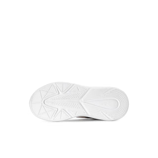 Kids black running shoe outsole with white tread pattern
