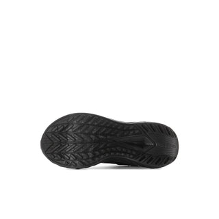 Kids black running shoe outsole tread view for grip and traction