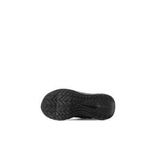 Toddler black running shoe outsole with textured tread pattern