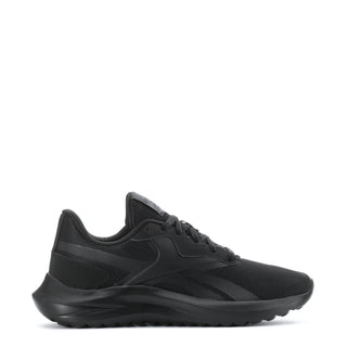 Women’s black lace-up sneakers with mesh upper and streamlined side