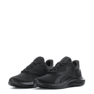 Pair of women’s black lace-up sneakers with cushioned midsole