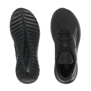 Women’s black sneakers, lace-up with textured outsole and knit uppers