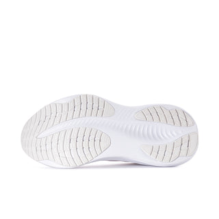 White women’s sneaker outsole with textured tread and segmented grip pattern