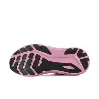 Women’s running shoe outsole with pink rubber traction pattern