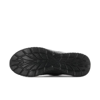 Black women's wide-fit sneaker outsole with textured tread pattern