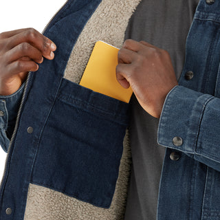 Relaxed Fit Denim Sherpa Jacket -Mens