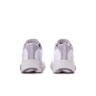 Women's slip-on sneakers, heel view, lilac collar with rear logo and padded back