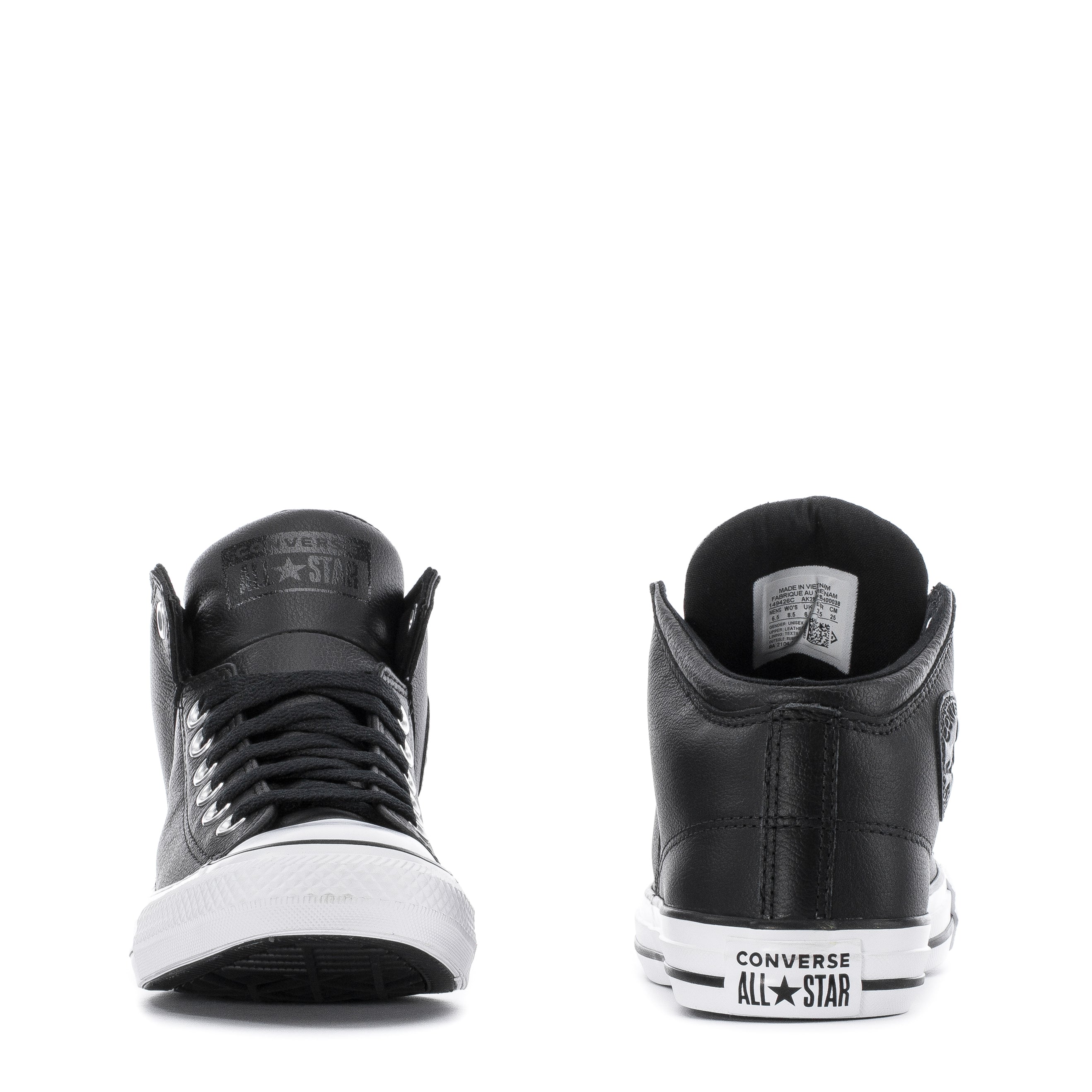 Converse High Cut Black Leather Chuck Taylor High Street Mid