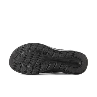 Women's Arch Fit 2.0 black sandal outsole, grippy tread pattern on rubber sole