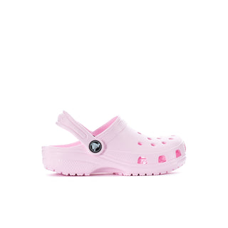 Kids' pink clogs with adjustable back strap and vented toe holes