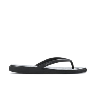 Black Crocs womens flip-flops with thong strap and textured footbed