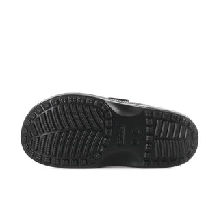 Black sandal outsole with deep tread for traction