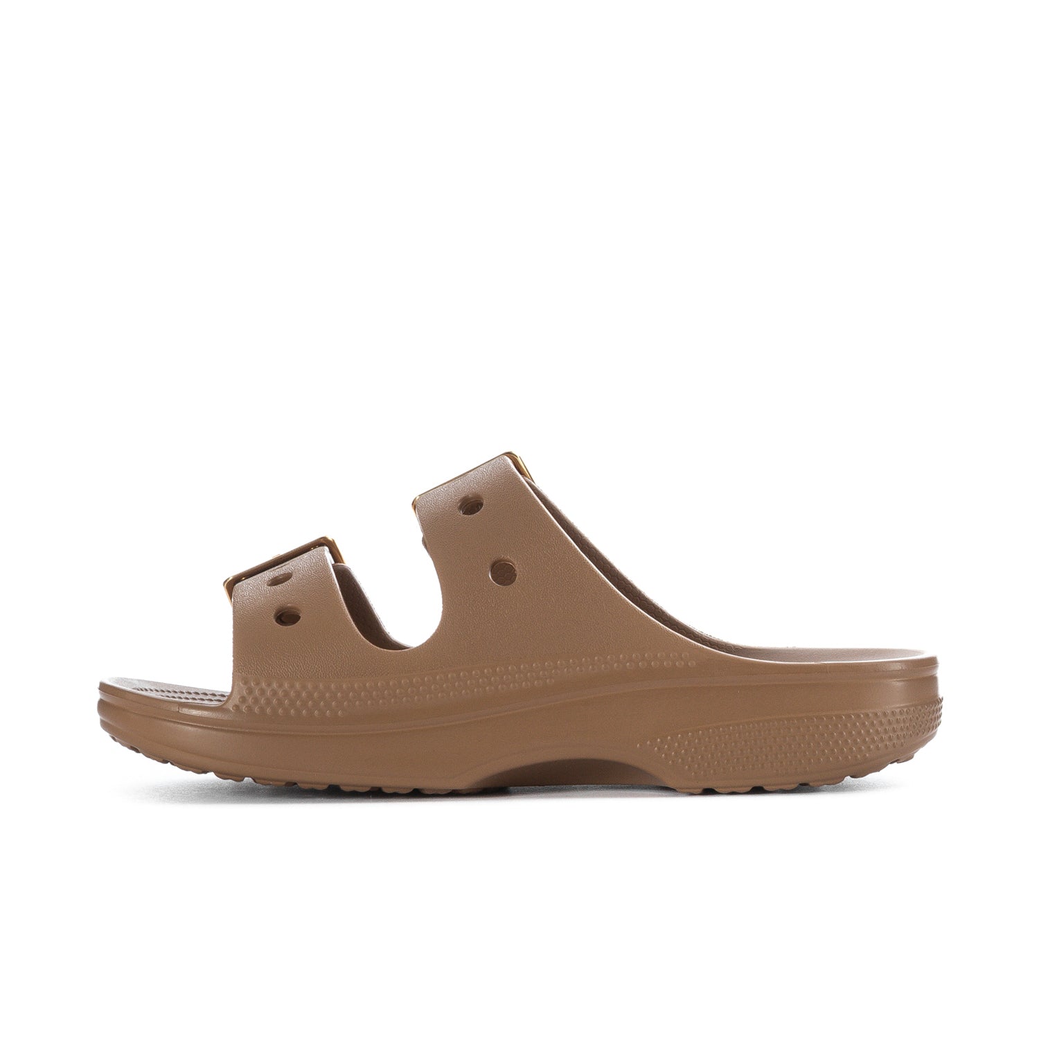 Crocs Saturday Metallic Buckle Sandal | Women's | Sepia/Gold | ShopWSS