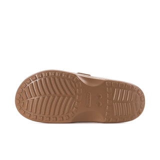 Women's sepia sandal outsole with textured tread and molded grip pattern.