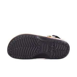 Men's classic clog outsole, black tread bottom with yellow edge trim