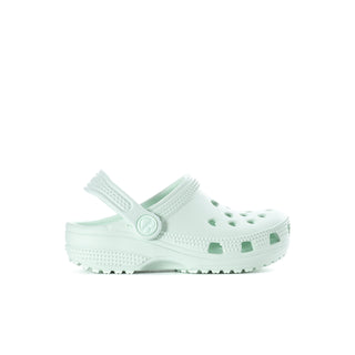 Toddler light mint clog with sage strap and side ventilation holes