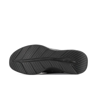 Men's black rubber outsole with deep tread pattern