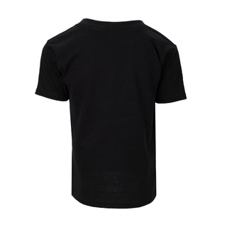 Toddler black T-shirt, short sleeves, crew neck, plain back