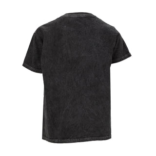 Youth black mineral-wash short-sleeve tee, back view