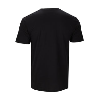 Unisex black Mickey web T-shirt back view, plain no graphic