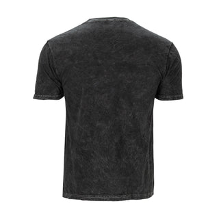 Unisex mineral wash T-shirt in dark black, plain back