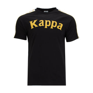 Men's black short-sleeve tee with Kappa logo front