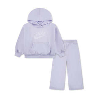 Kids lilac hoodie and wide-leg pants set, hood with kangaroo pocket