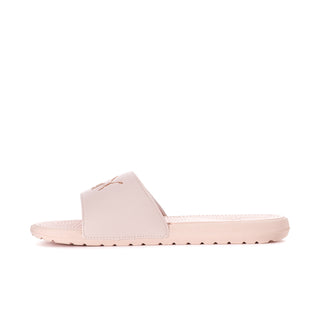 Women's pink slide sandals with open toe and Puma branding