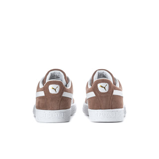 Men's suede sneakers, brown with white heel tab and Puma logo on back