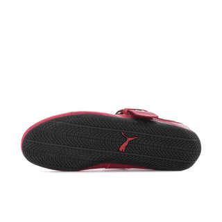 Red mary jane ballet flat outsole with textured tread and Puma logo