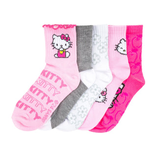 5 Pack Kids Ribbbed Hello Kitty Half Crew
